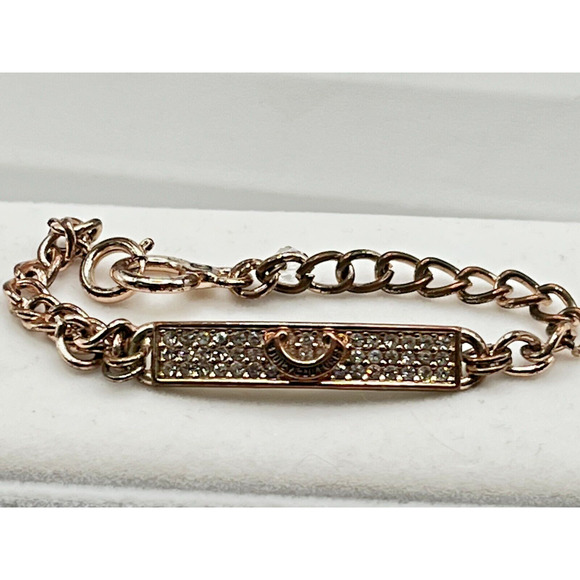 Juicy Couture Rose Gold Bracelet Pave Stone Bar Bracelet - Picture 1 of 5